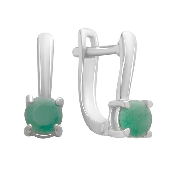 Серебряные серьги с изумрудом 0.8ct