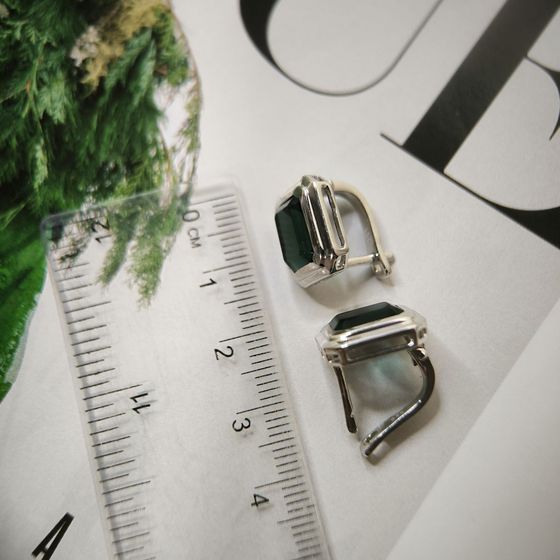 Серебряные серьги с топазом Лондон Блю 5.788ct