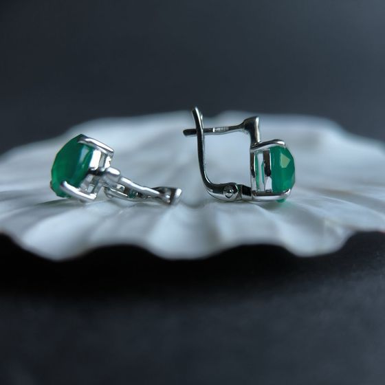 Серебряные серьги с агатом