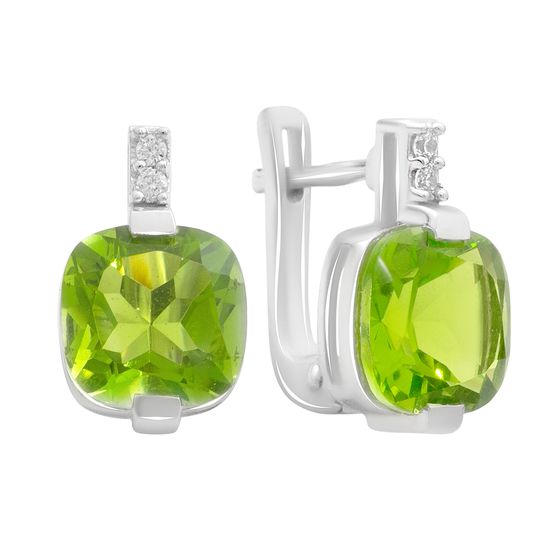 Серебряные серьги с хризолітом 5.103ct