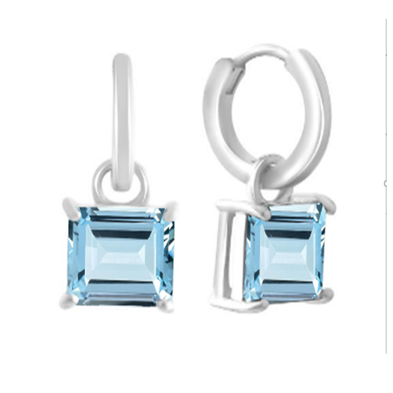 Серебряные серьги с топазом 4.189ct