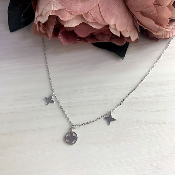 Серебряное колье без камней