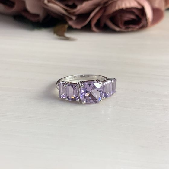 Серебряное кольцо с аметистом 3.458ct