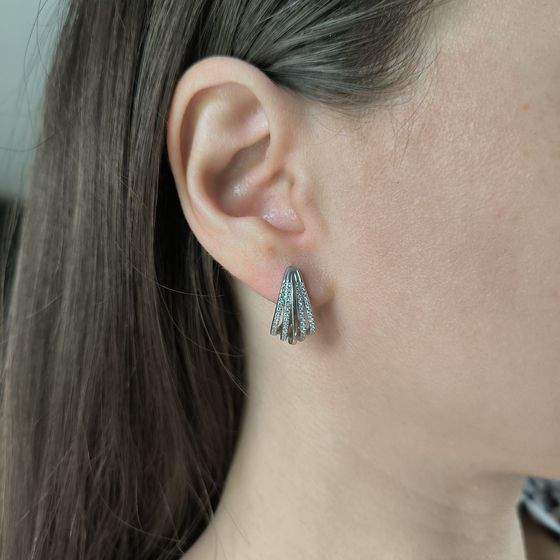 Серебряные серьги с фианитами