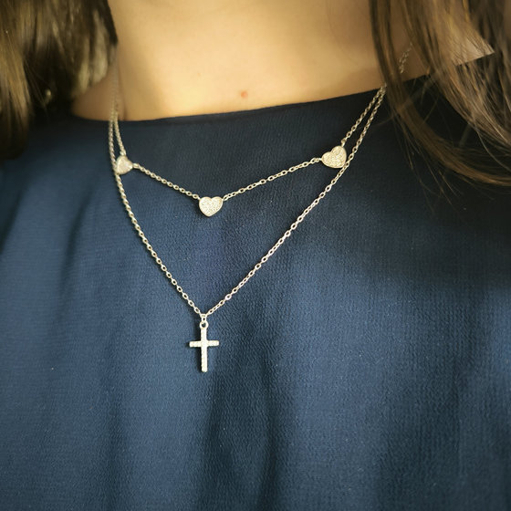 Серебряное колье с фианитами