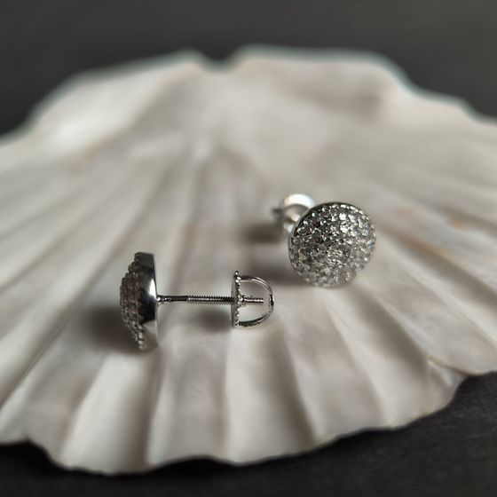 Серебряные серьги с фианитами