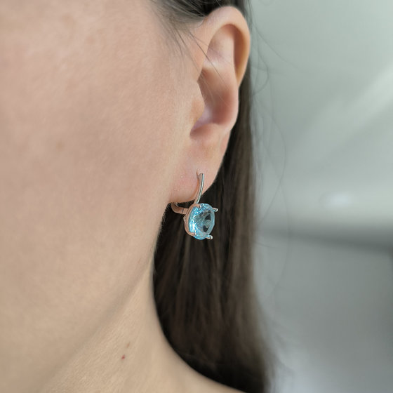 Серебряные серьги с фианитами