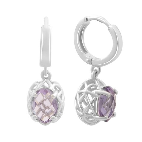 Серебряные серьги с аметистом 1.99ct