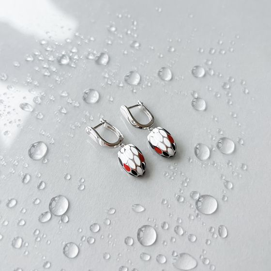 Серебряные серьги с емаллю