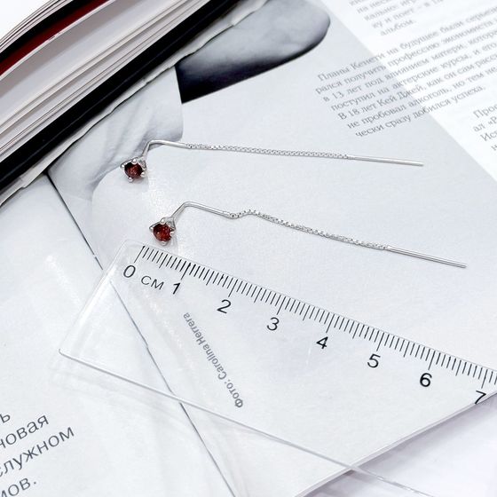 Серебряные серьги с гранатом 0.683ct