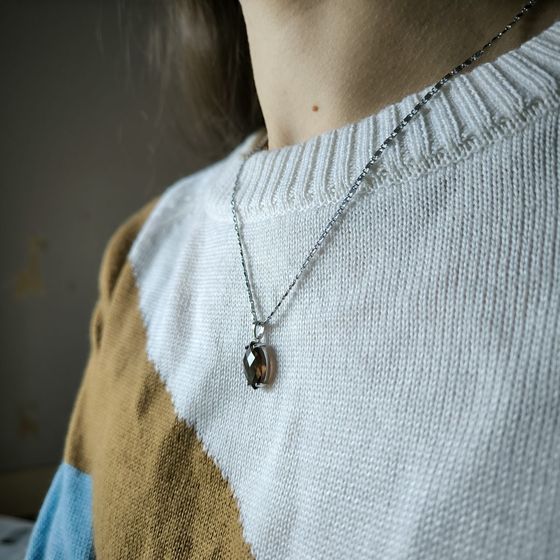 Серебряная подвеска с раухтопазом (дымчатым кварцем) 4.95ct