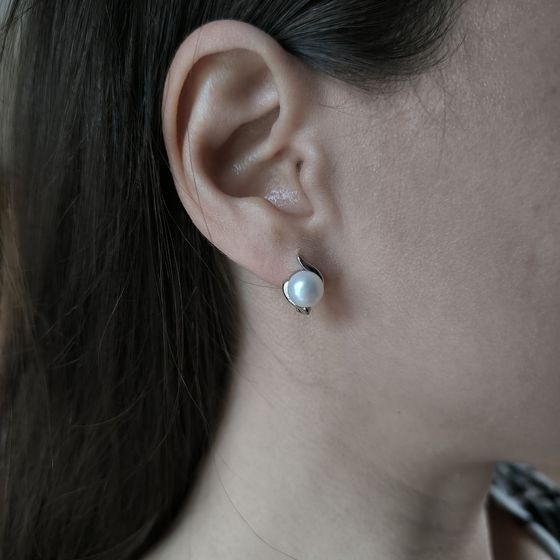 Серебряные серьги с жемчугом