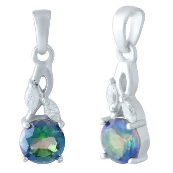 Серебряная подвеска с мистик топазом 1.21ct
