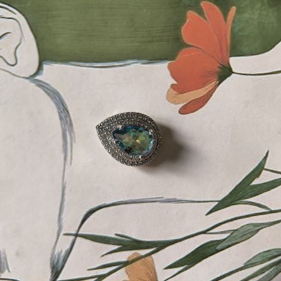 Серебряная подвеска с мистик топазом 1.963ct