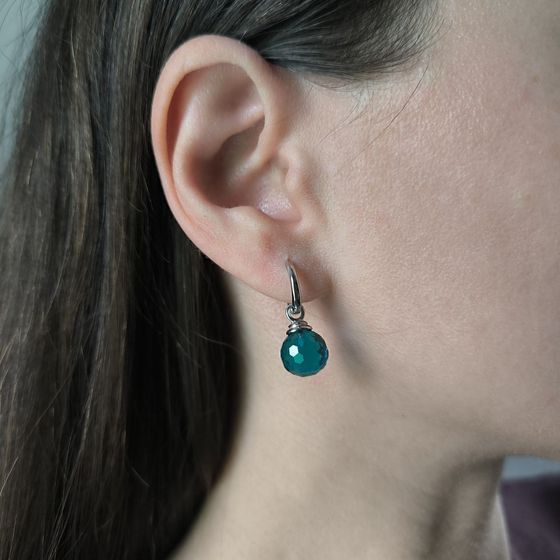 Серебряные серьги с фианитами