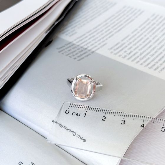 Серебряное кольцо с морганитом nano 3.25ct