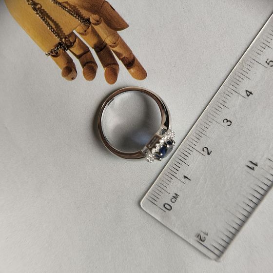 Серебряное кольцо с сапфиром nano 1.388ct