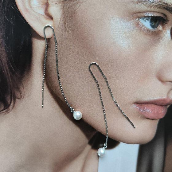 Серебряные серьги с жемчугом 2ct