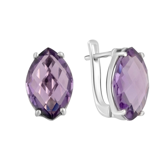 Серебряные серьги с аметистом 9.21ct