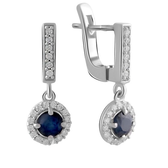 Серебряные серьги с сапфиром 1.966ct