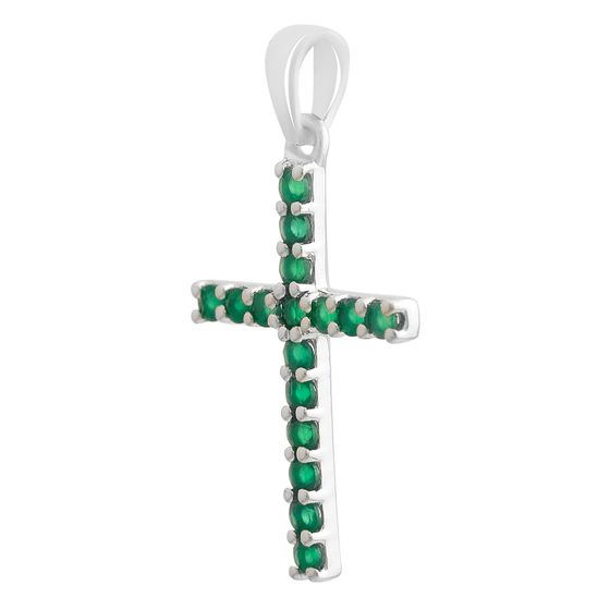 Серебряный крестик с агатом 0.512ct
