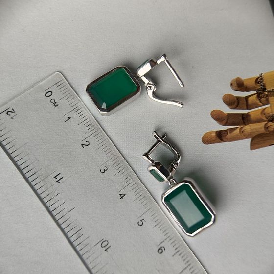 Серебряные серьги с агатом 13.205ct