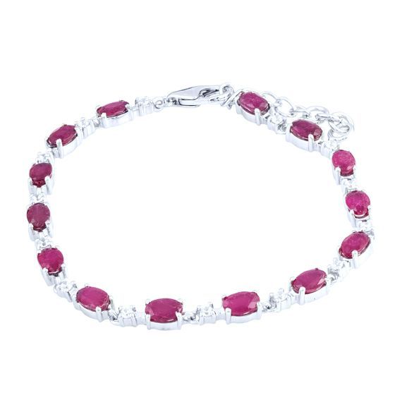 Серебряный браслет с рубином 9.017ct