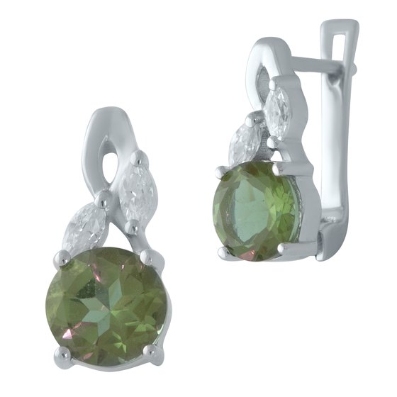 Серебряные серьги с султанитом 3.067ct