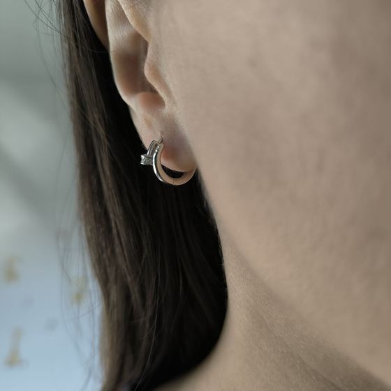 Серебряные серьги с фианитами