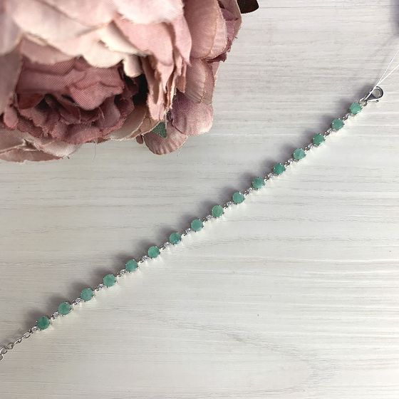 Серебряный браслет с изумрудом 8.485ct