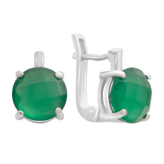 Серебряные серьги с агатом