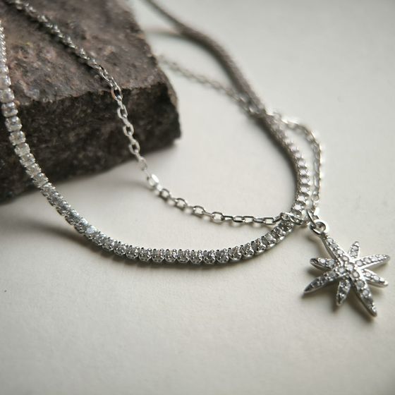 Серебряный браслет с фианитами