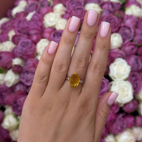 Серебряное кольцо с цитрином nano 5.25ct