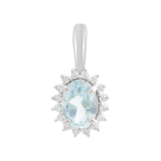 Серебряная подвеска с топазом 1.12ct