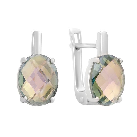 Серебряные серьги с мистик топазом 8.425ct