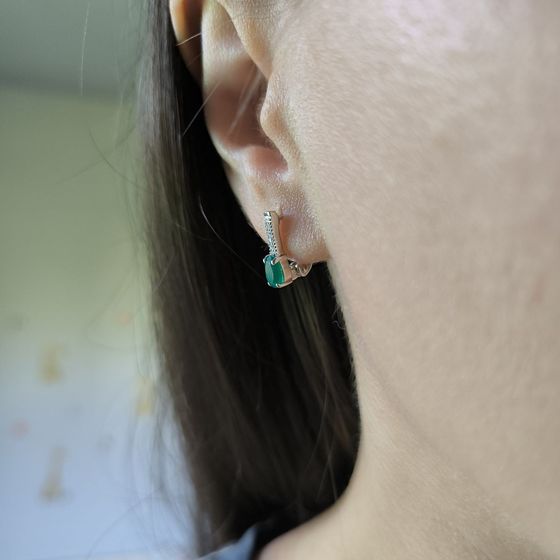 Серебряные серьги с агатом 0.955ct