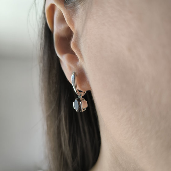 Серебряные серьги с раухтопазом (дымчатым кварцем) 2.133ct