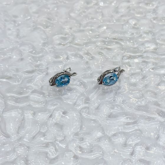 Серебряные серьги с топазом 2.849ct