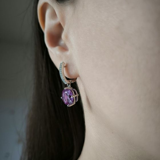 Серебряные серьги с александритом 11.238ct