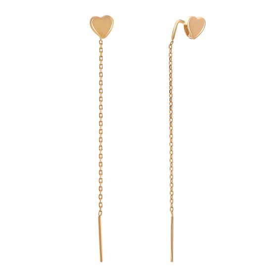 Золотые серьги с фианитами 0.04ct