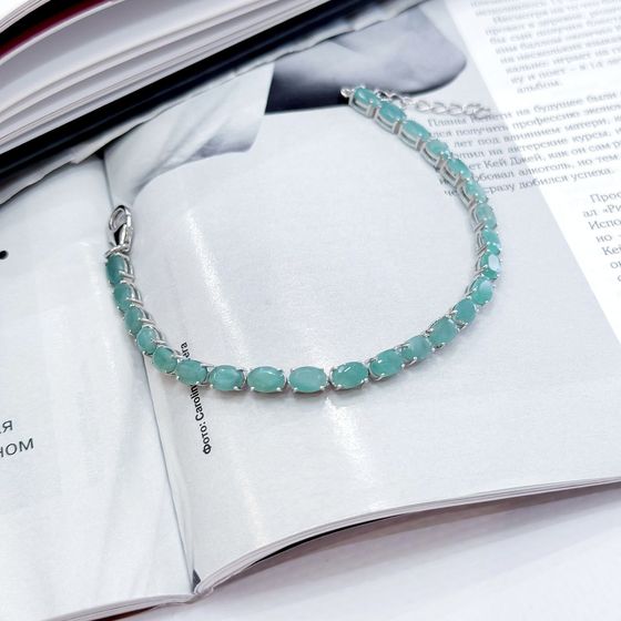 Серебряный браслет с изумрудом 10.42ct