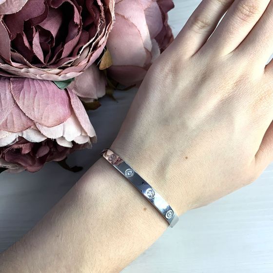 Серебряный браслет с фианитами