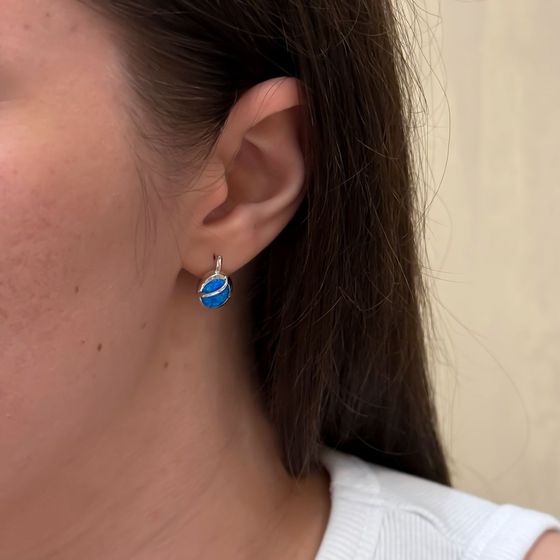 Серебряные серьги с опалом 2.06ct
