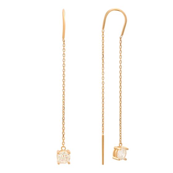 Золотые серьги с фианитами 0.22ct