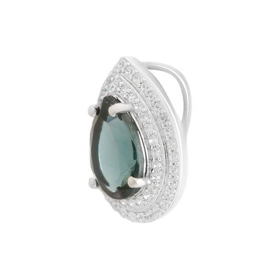 Серебряная подвеска с топазом Лондон Блю 2.203ct, фианитами