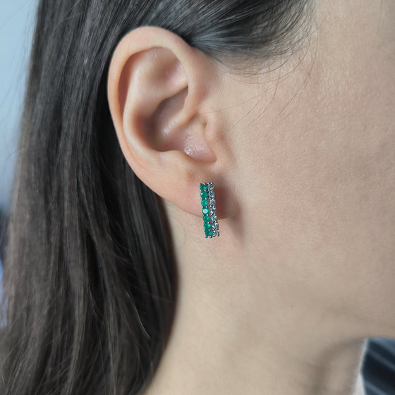 Серебряные серьги с агатом 1.117ct