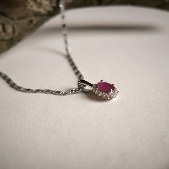 Серебряная подвеска с рубином 1.253ct