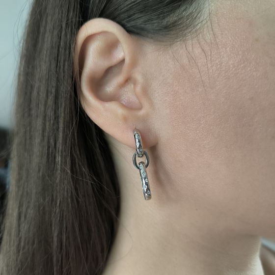 Серебряные серьги с фианитами