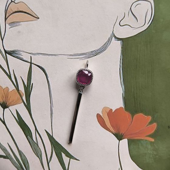 Серебряная подвеска с рубином 1.3ct