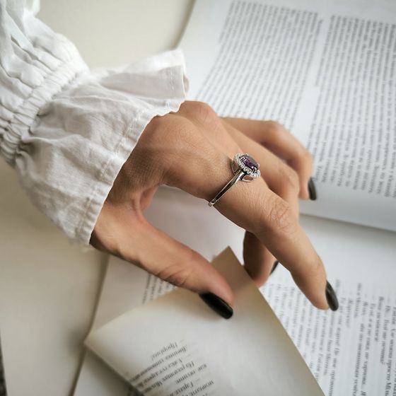 Серебряное кольцо с аметистом 2.12ct